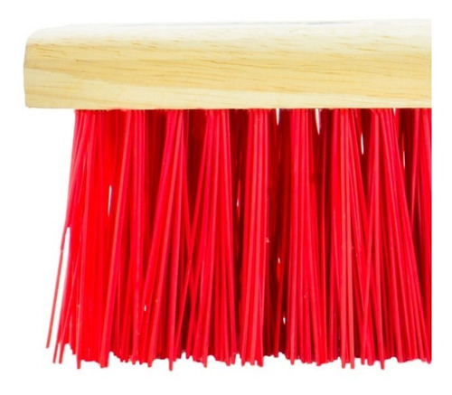 Cepillo P/pisos Block Madera De 24 En Polipropileno Rojo