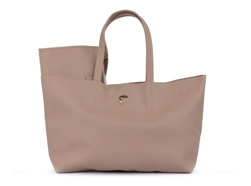 Bolsa Tote Bag 100% Piel Para Dama Color Nude Dukana