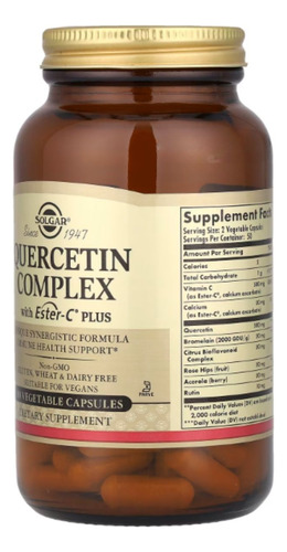 Quercetina Complejo Con Ester C Plus Solgar 100caps Sistema