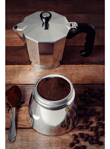 Cafetera espresso italiana Tramontina Coffee & Tea de 320 ml, color acero inoxidable