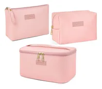 Comprar 3pcs Cosmetiquera Neceser Estuches De Maquillaje Bolsa Viaje Color Rosa