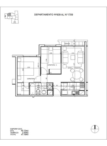 Dpto. En Arriendo 2dorm. 1 Baño. 1est.