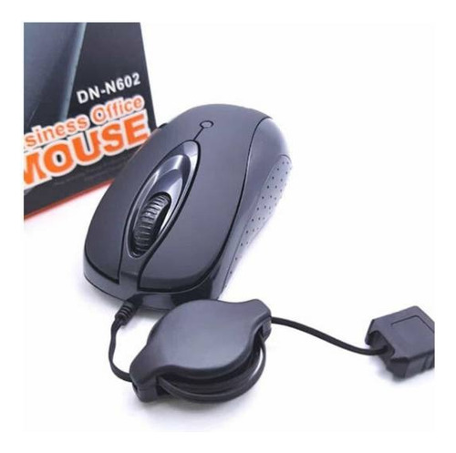 Mouse Usb Mini Retractil Pc Notebook Color Negro