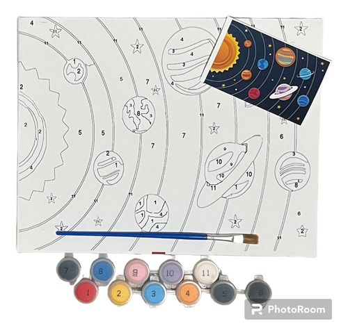 Paint By Numbers Pinta Por Número Solar System Con Bastidor 