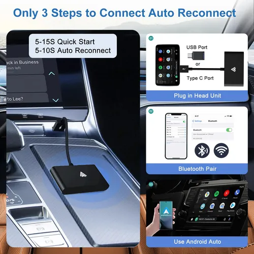 Adaptador Inalámbrico Android Auto Para Coche 5gh Wifi Bluet