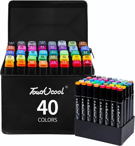 Bolígrafo Touchcool De 40 Colores De Doble Punta Con Base