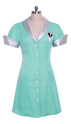 Roswell Crashdown Cafe Camarera Vestido Traje Uniforme (l)