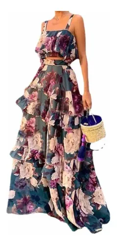 Vestidos de noche con olanes clearance
