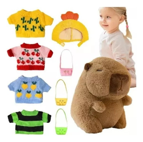 Peluche Capybara Con 9 Accesorios