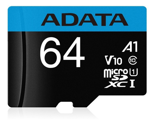 Tarjeta de memoria Adata AUSDX64GUICL10A1-RA1 Premier con adaptador SD 64GB
