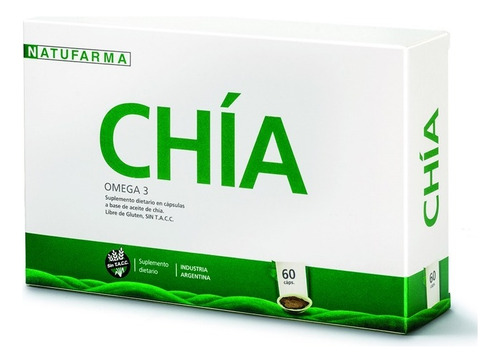Chia 60 Caps Omega 3 1000 Mg Natufarma Sin Tacc Sabor Sin sabor