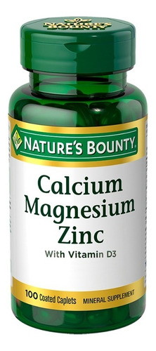 Suplemento en comprimidos Nature's Bounty calcium magnesium zinc & vit. D3 en pote 100 un
