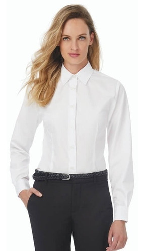 Camisa Blanca Manga Larga Para Dama Oficina Casual Talla L