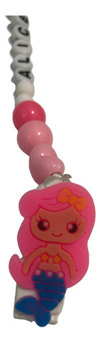 Prendedor De Chupeta Personalizado Com Nome 25 Centímetros Rosa