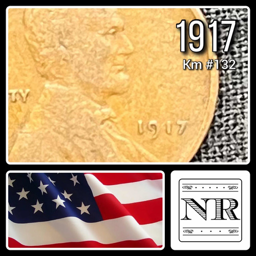 Estados Unidos - 1 Cent - Año 1917 - Liso - Lincoln Wheat