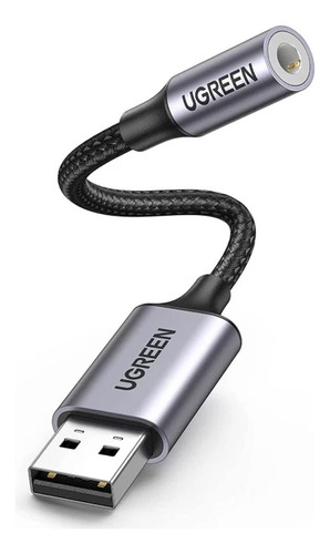 Adaptador Áudio Ugreen Usb A Macho P/3.5mm Fêmea Preto