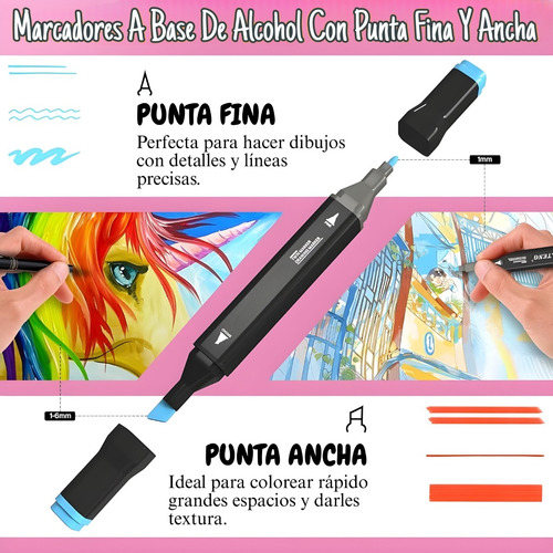 Marcadores Touch Doble Punta X120 Unidades