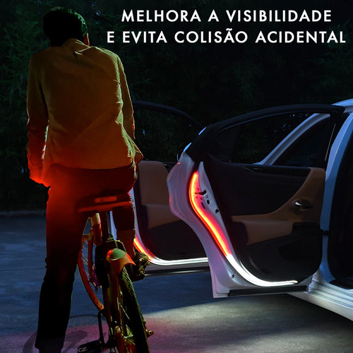 Kit 4 Fitas Porta Tucson 2011 Neon Branco Vermelho Tunning