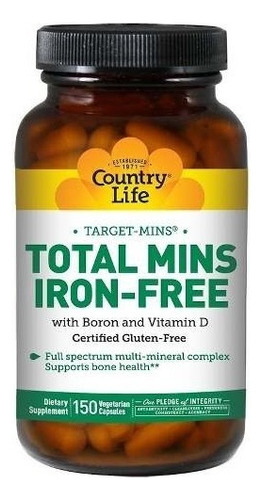 Country Life Total Mins Iron Free - Unidad a $2093