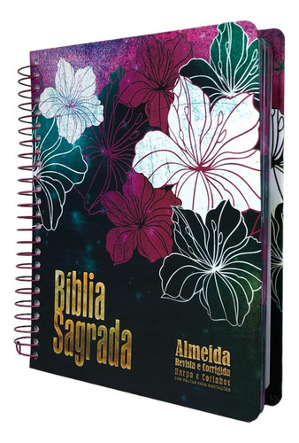 Bíblia Sagrada Anotações Revista E Corrigida Floral Magenta Espiral: Biblia Anote, De João Ferreira De Almeida Arc. Editora Cpp, Capa Dura, Edição 2023 Em Português, 2023