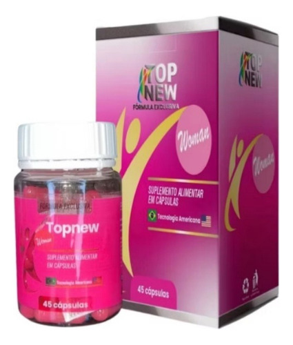 Suplemento Top New Woman Natural Corpo Mulher 45 Cápsulas