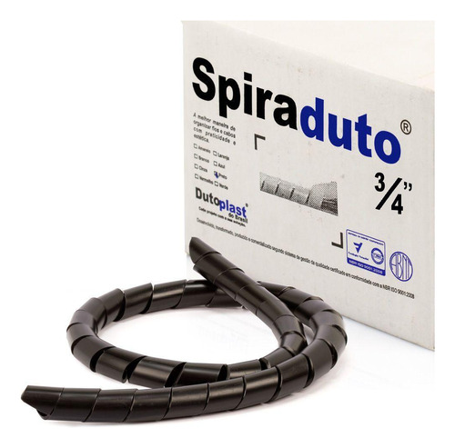 Spiraduto 3/4 Organizador De Cabos - Dutoplast - Preto 35m