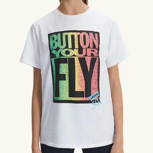 Remera Levis Mujer Graphic Jet Tee Button Your Fly