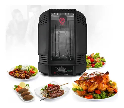 Horno Vertical Espiedo Nutrichef Kitchen Blanco Y Negro