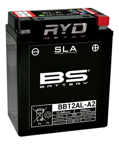 Batería Bb12al-a2 Yb12al-a2 Yamaha Xv 535 Bs Battery 87- Ryd