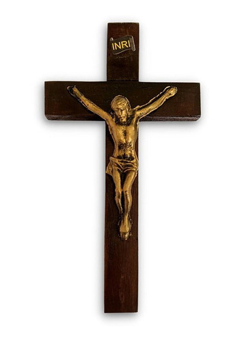 Cruz Crucifixo Parede Em Madeira 18 Cm