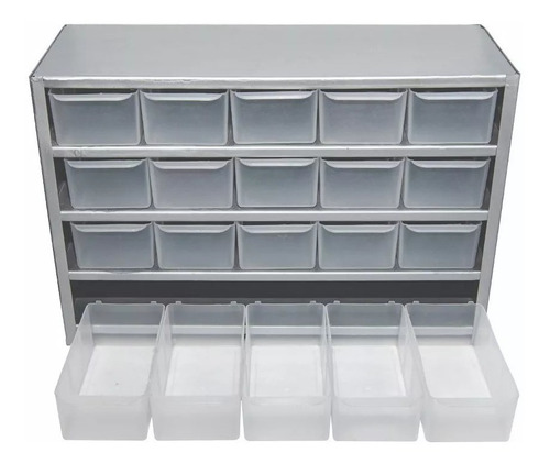 3 Pza Organizador De Metal Para Cosas Pequeñas C/20 Gavetas