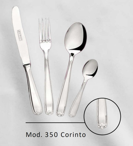 Cucharitas De Té Acero Inoxidable Gamuza Corinto 1/2 Docena Plateado