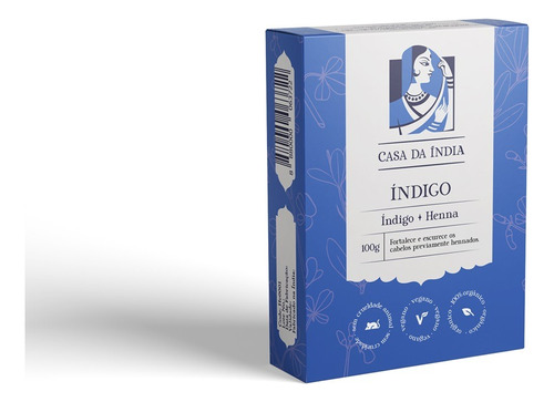 Henna Indiana 100% Indigo Casa Da India 100g Para Cabelo