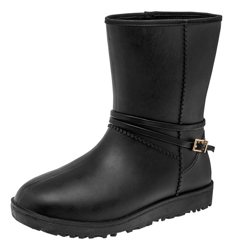 Botas Impermeables Mujer Top Moda Negro Oro 118-652