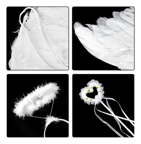 Alas De Ángel Blanco Para Adultos Y Niños, 599 Cm X 45 Cm