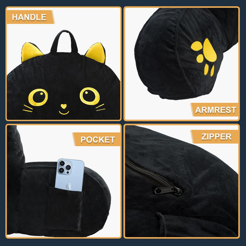 Qcats Almohada De Lectura Con Respaldo Y Soporte Para Brazos
