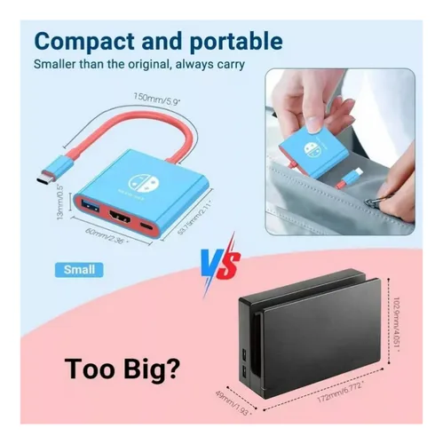 Mini Dock Adaptador Tipo C Tv Hdmi Para Switch