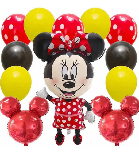 Minnie Roja De 1 Metro Set Globos Para Decorar Cumple 28 Pcs