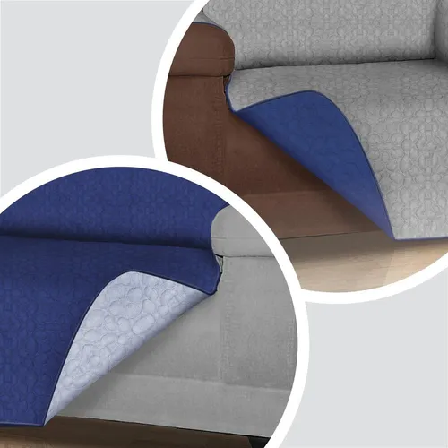 Combo Azul: Protector Sofá 1 Puesto +2 Cubre Sofá 2 Puestos