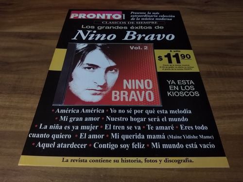 (pd635) Publicidad Nino Bravo * Grandes Exitos * 2010