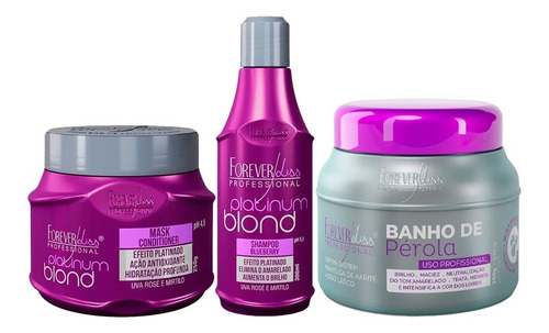 Forever Liss Platinum Blond + Banho De Pérola Kit Matizador