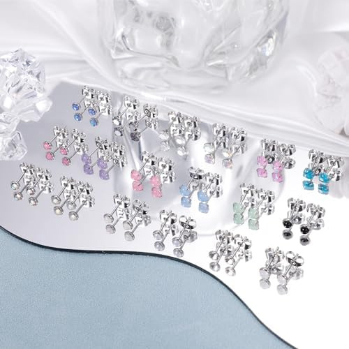 Someitia Juego De 18 Pares De Aretes De Acero Inoxidable De
