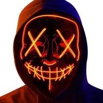 Comprar Mascara Luz Led La Purga Halloween The Purge Colores Color Naranja
