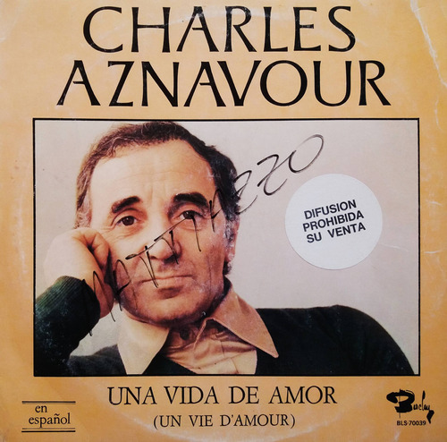 Charles Aznavour - Una Vida De Amor Lp Y