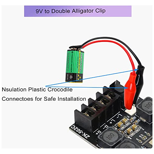 Cable De 9v Clips De Cocodrilo, Paquete De 5 Cables Cli...
