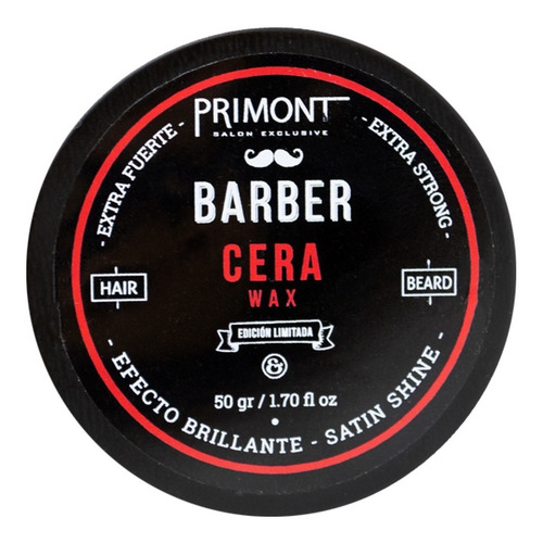 Primont Barber Kit Completo Shampoo Gel Cera Barbería Pelo