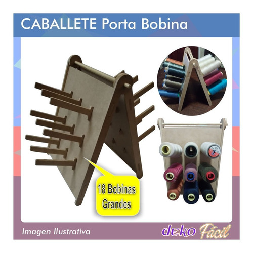Imagen 2 de 2 de Caballete Organizador Para 18 Bobinas De Hilo Grandes