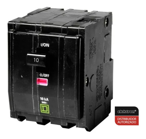 Imagen 2 de 3 de Pastilla Interruptor Termomagnético Qo310 3 Polo 10a 120/240