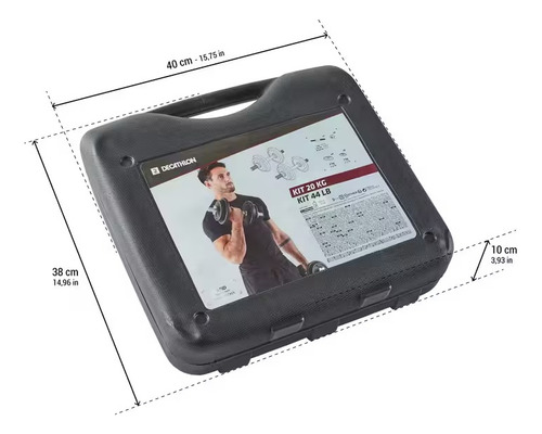 Kit Mancuernas Roscadas 20kg 28mm Cross Training Domyos