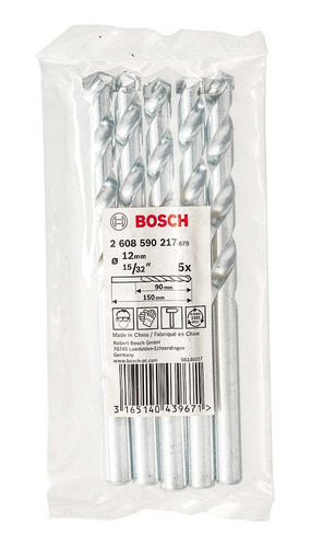 Pack 5 Brocas Concreto Bosch 12x90x150mm - Bosch